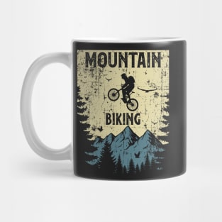 Mountain biking distressed look vintage Mug